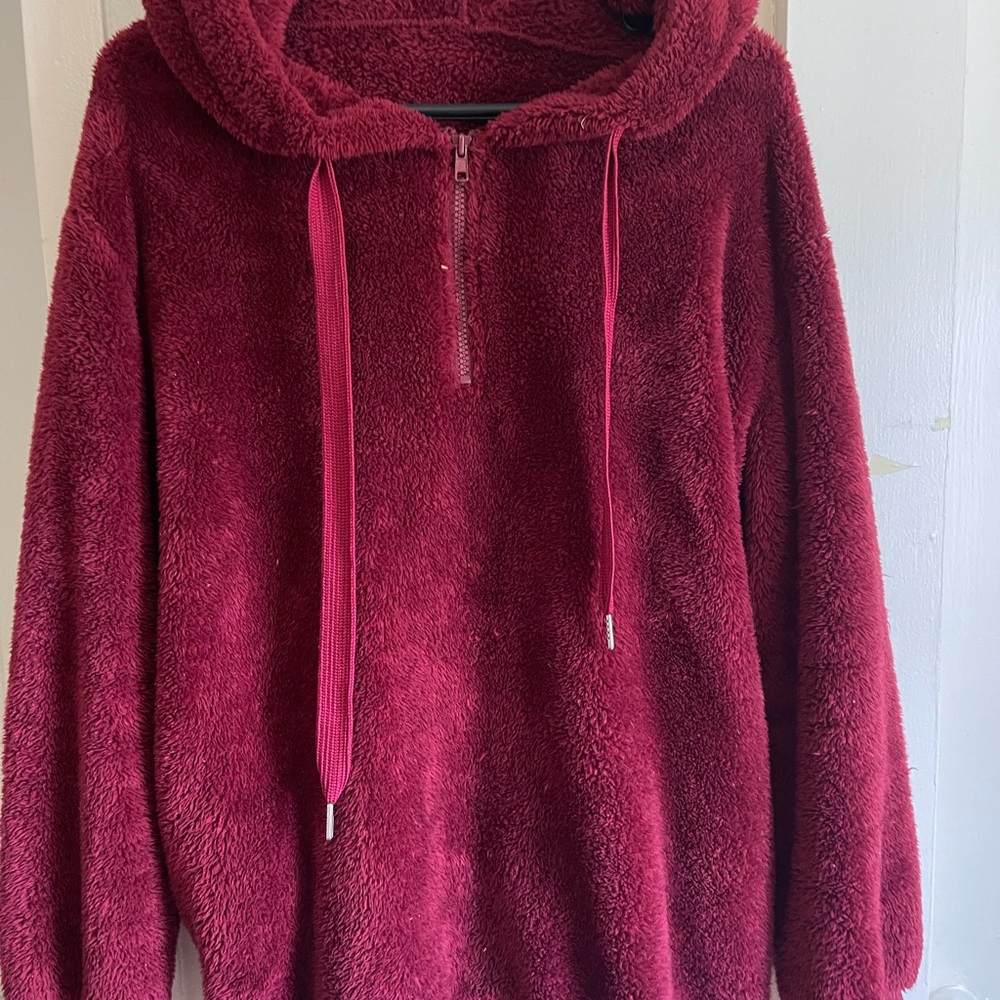 Cozy Fleece Hoodie in Deep Pink